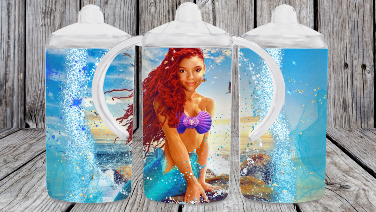 Mermaid 12oz toddler with 2 lids