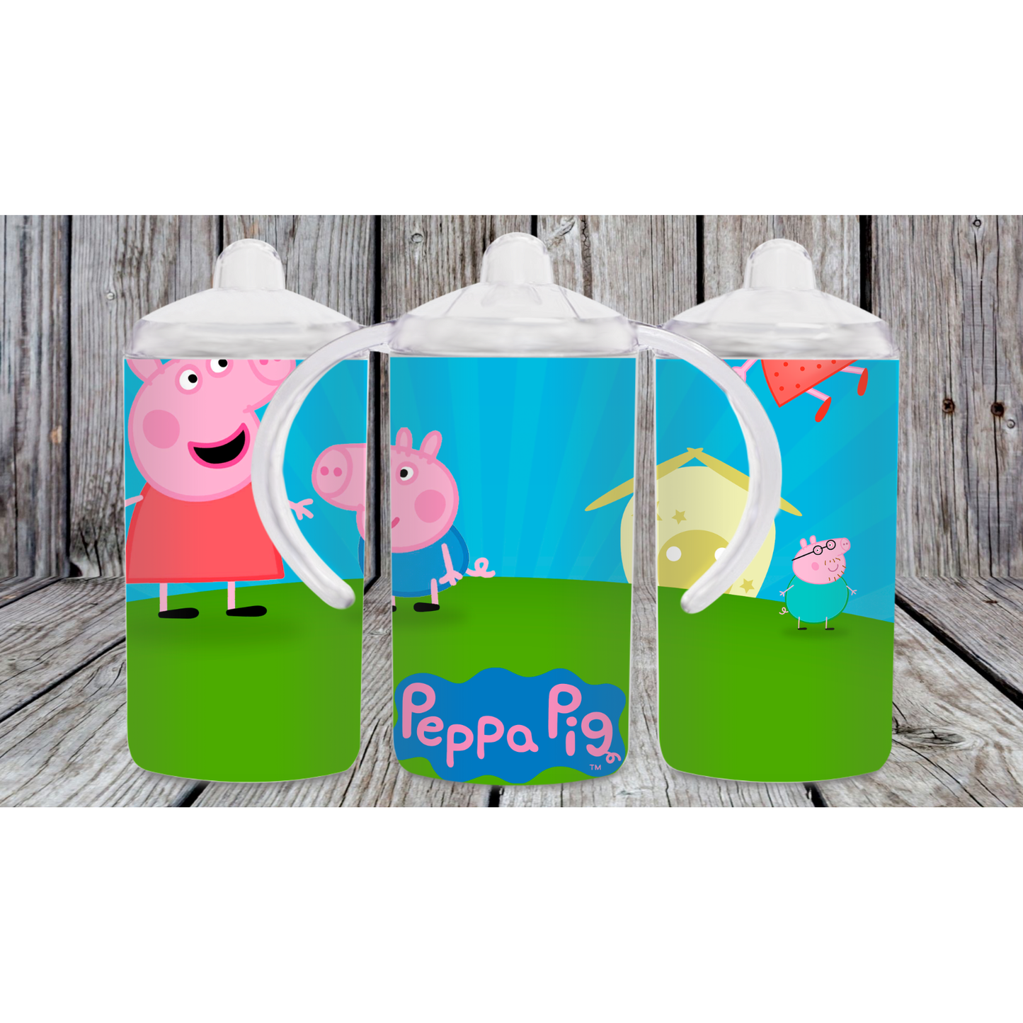 Peppa Pig 12oz toddler sippy cup with 2 lids