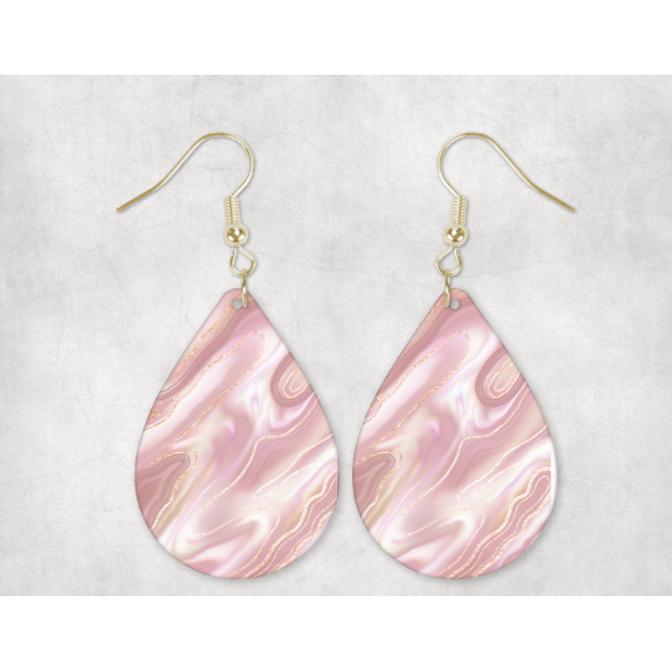 Pink Marble Earring