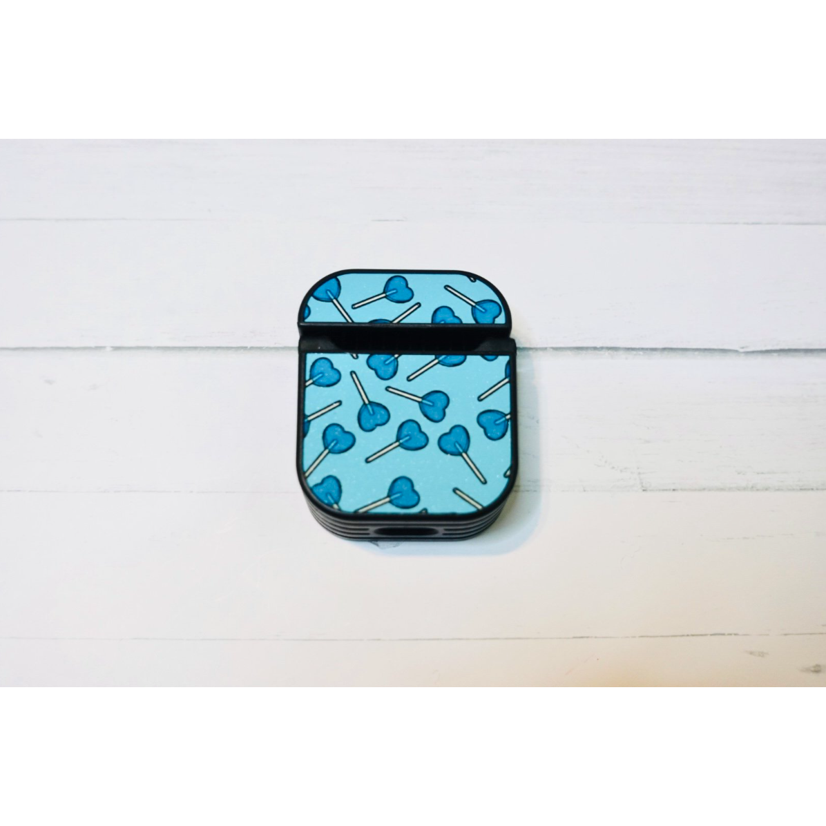 Blue Heart Pop Airpod Case