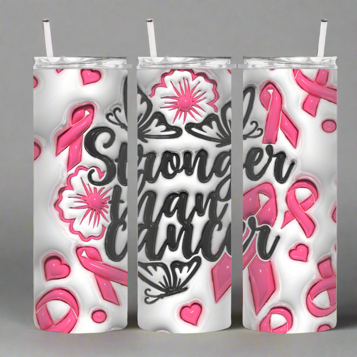 3D Stronger Than Cancer 20oz Tumbler